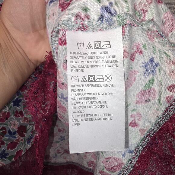 Logo Lori Goldstein Tunic Top Womens 2XL Floral Super Soft Lace Hem Stretch Boho - Picture 4 of 11